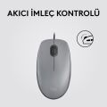 Logitech M110 Sessiz Tam Boyutlu Kablolu Usb-A Bağlantılı Optik Mouse - Gri