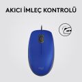 Logitech M110 Sessiz Tam Boyutlu Kablolu Usb-A Bağlantılı Optik Mouse - Mavi