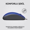 Logitech M110 Sessiz Tam Boyutlu Kablolu Usb-A Bağlantılı Optik Mouse - Mavi