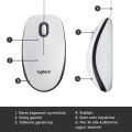 Logitech M100 Kablolu 1.000 Dpi USB Optik Mouse - Beyaz