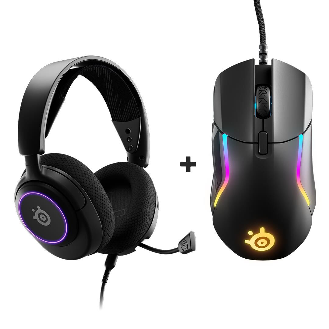 SteelSeries Arctis Nova 3 Multi-System Oyuncu Kulaklığı + Rival 5 RGB Optik Gaming Oyuncu Mouse