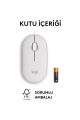 Logitech M350s Pebble 2 Bluetooth Kablosuz Sessiz Kompakt Mouse - Beyaz