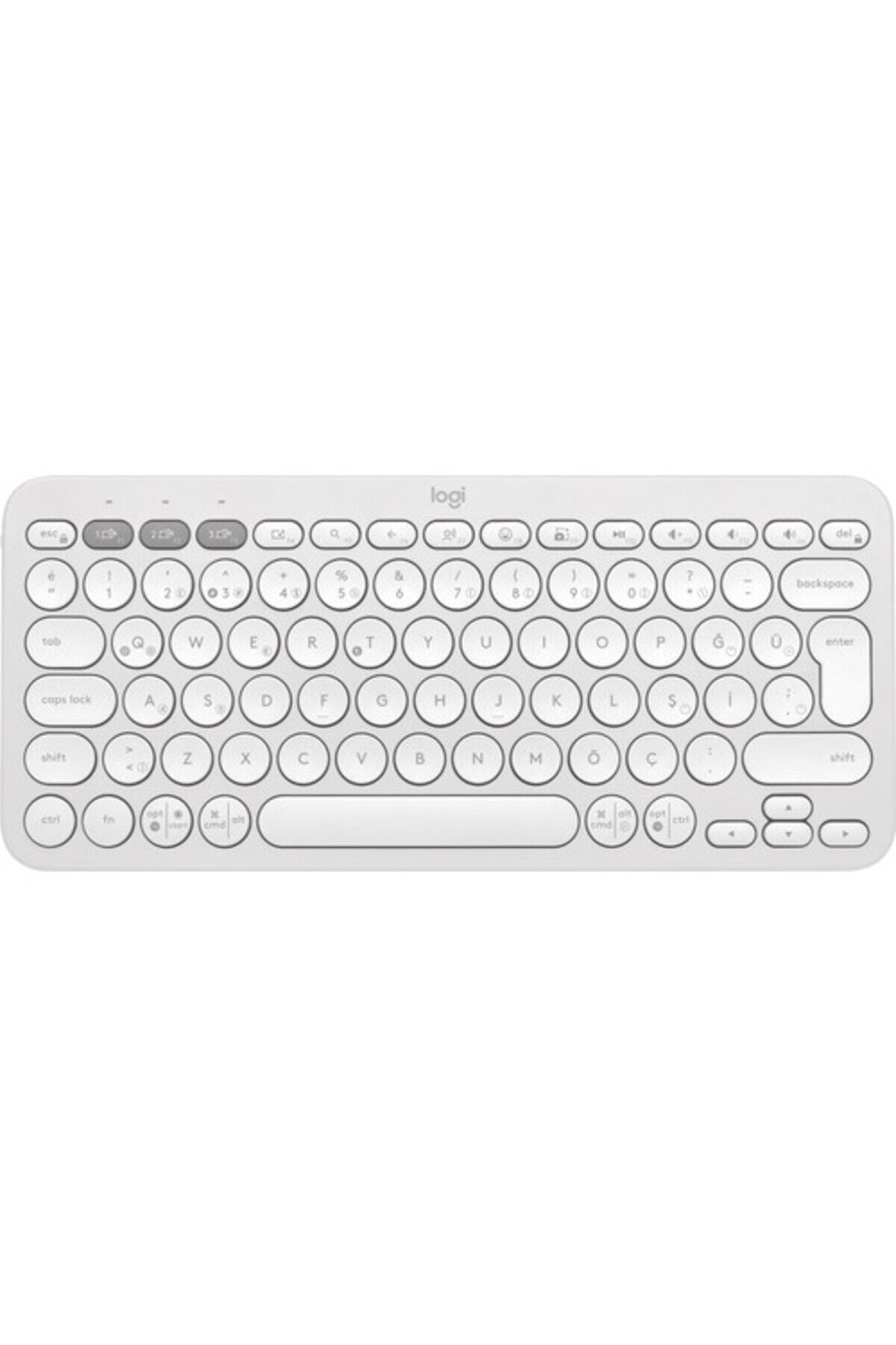 Logitech K380S Pebble Keys 2 Çoklu Cihaz Özellikli Bluetooth Türkçe Q Klavye - Beyaz