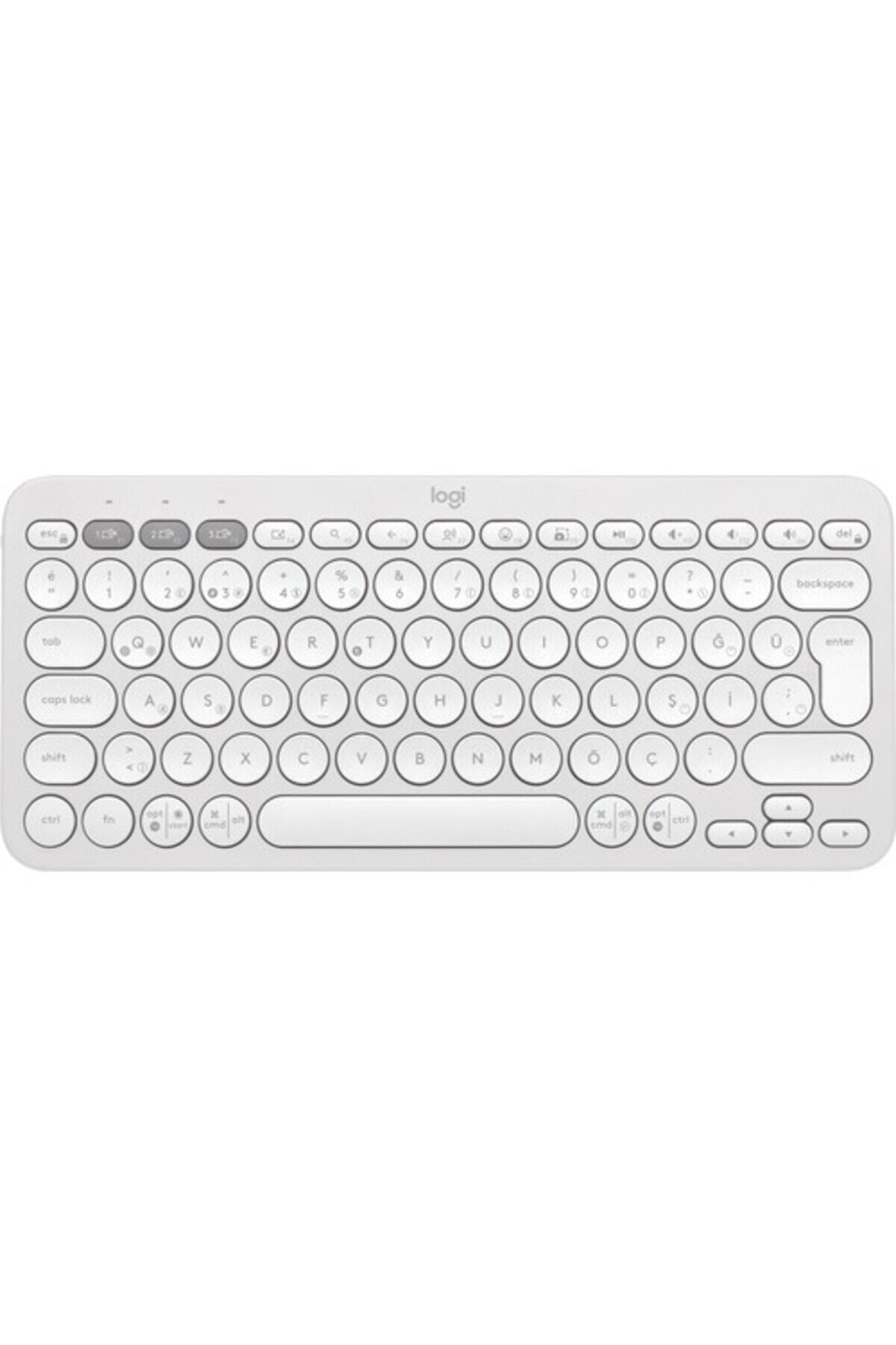 Logitech K380S Pebble Keys 2 Çoklu Cihaz Özellikli Bluetooth Türkçe Q Klavye - Beyaz