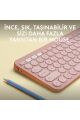 Logitech K380S Pebble Keys 2 Çoklu Cihaz Özellikli Bluetooth Türkçe Q Klavye - Pembe