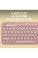 Logitech K380S Pebble Keys 2 Çoklu Cihaz Özellikli Bluetooth Türkçe Q Klavye - Pembe