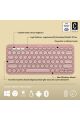 Logitech K380S Pebble Keys 2 Çoklu Cihaz Özellikli Bluetooth Türkçe Q Klavye - Pembe