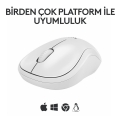 Logitech M240 Sessiz Kompakt Kablosuz Bluetooth Mouse - Beyaz