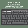 Logitech K380s Pebble Keys 2 Çoklu Cihaz Özellikli Bluetooth Türkçe Q Klavye - Siyah