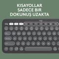 Logitech K380s Pebble Keys 2 Çoklu Cihaz Özellikli Bluetooth Türkçe Q Klavye - Siyah