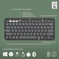 Logitech K380s Pebble Keys 2 Çoklu Cihaz Özellikli Bluetooth Türkçe Q Klavye - Siyah