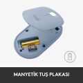 Logitech M350 Pebble İnce Kablosuz Bluetooth Mouse Mavi - Gri 910-005719