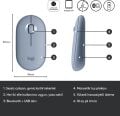Logitech M350 Pebble İnce Kablosuz Bluetooth Mouse Mavi - Gri 910-005719