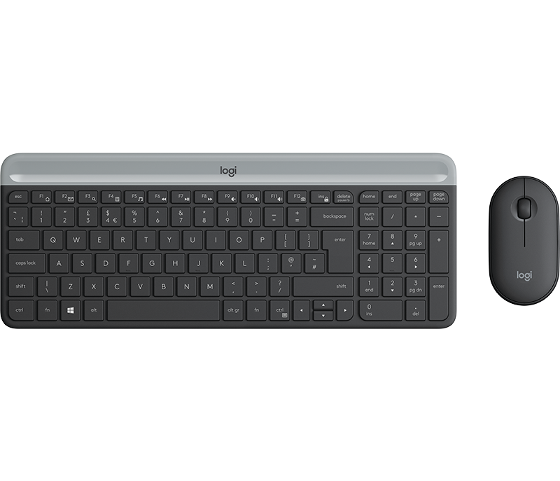 Logitech MK470 Slim Combo Kablosuz Klavye Mouse Set - Siyah