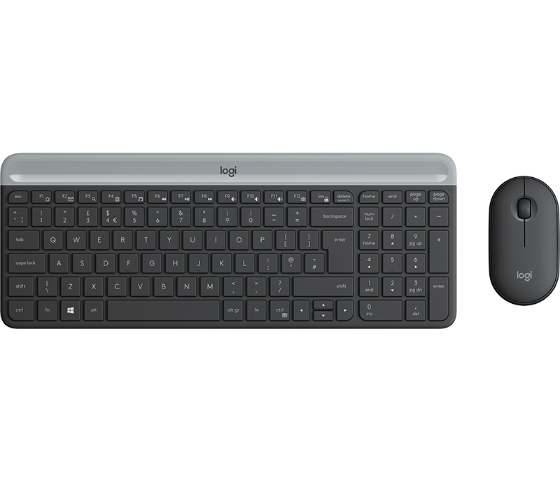 Logitech MK470 Slim Combo Kablosuz Klavye Mouse Set - Siyah