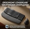 Logitech Wave Keys Kablosuz Bluetooth Dolgulu Avuç İçi Destekli Ergonomik Türkçe Q Klavye, Siyah