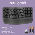 Logitech Wave Keys Kablosuz Bluetooth Dolgulu Avuç İçi Destekli Ergonomik Türkçe Q Klavye, Siyah
