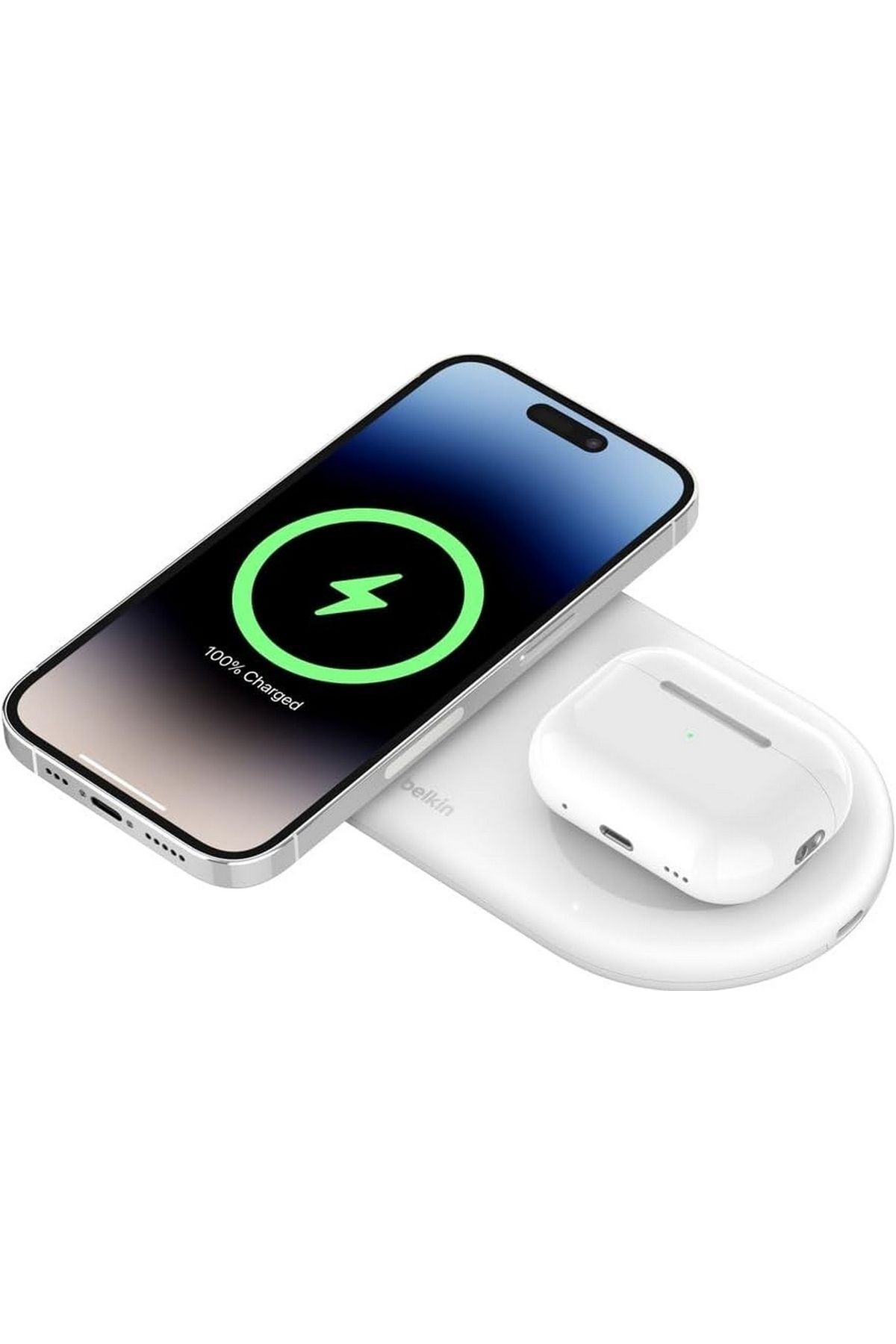 Belkin BoostCharge Pro 2'si 1 Uyumlu arada MageSafe Kablosuz Şarj İstasyonu WIZ021vfWH