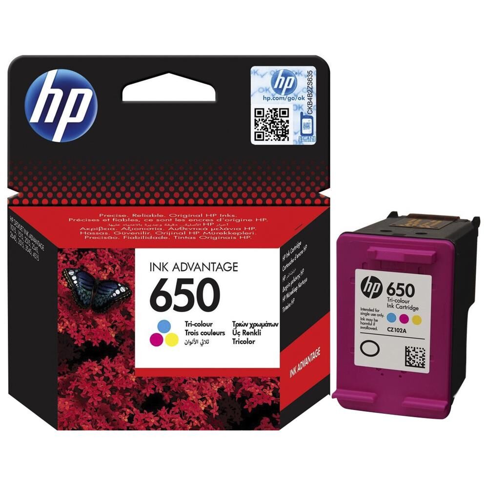 HP 650 Renkli Mürekkep Kartuş (CZ102AE)
