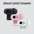 Logitech Brio 100 Full HD 1080p Gizlilik Kapaklı Mikrofonlu Web Kamerası - Beyaz