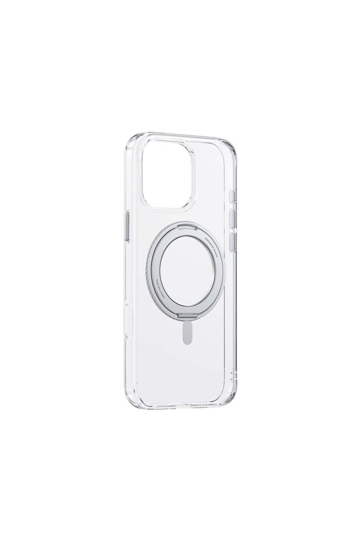 Baseus SkyRing Serisi 360° MagSafe Telefon Kılıfı Standlı iPhone 16 Pro - Şeffaf