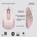 Logitech Signature M650 Büyük Boy Sağ El Için Sessiz Kablosuz Mouse - Pembe