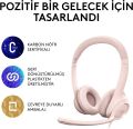 Logitech H390 USB Gürültü Önleyici Mikrofonlu Kulaklık - Pembe