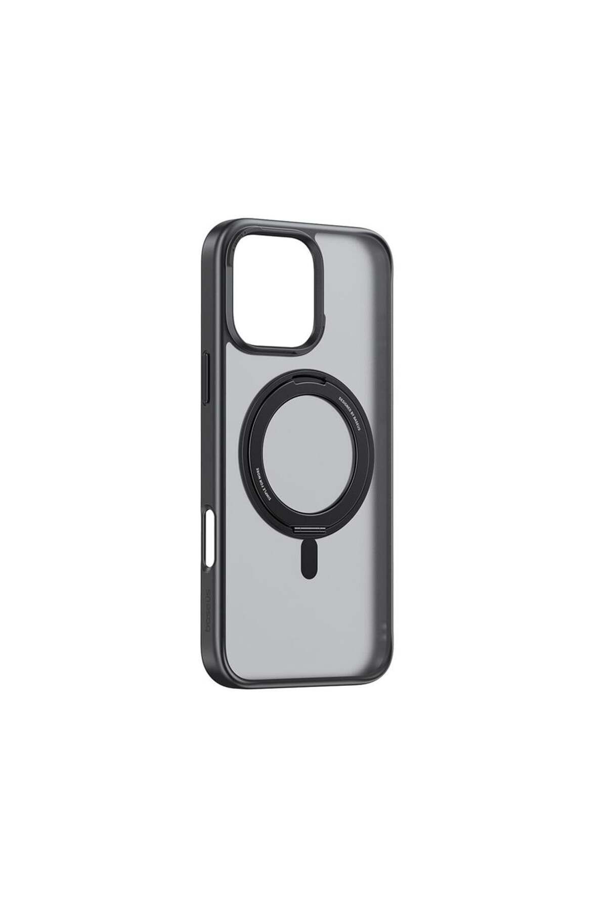 Baseus SkyRing Serisi 360° MagSafe Telefon Kılıfı Standlı iPhone 16 Pro - Siyah