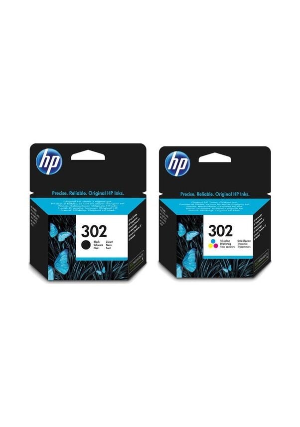 HP 302 Siyah ve Renkli Kartuş 2'Li Set F6U65AE F6U66AE
