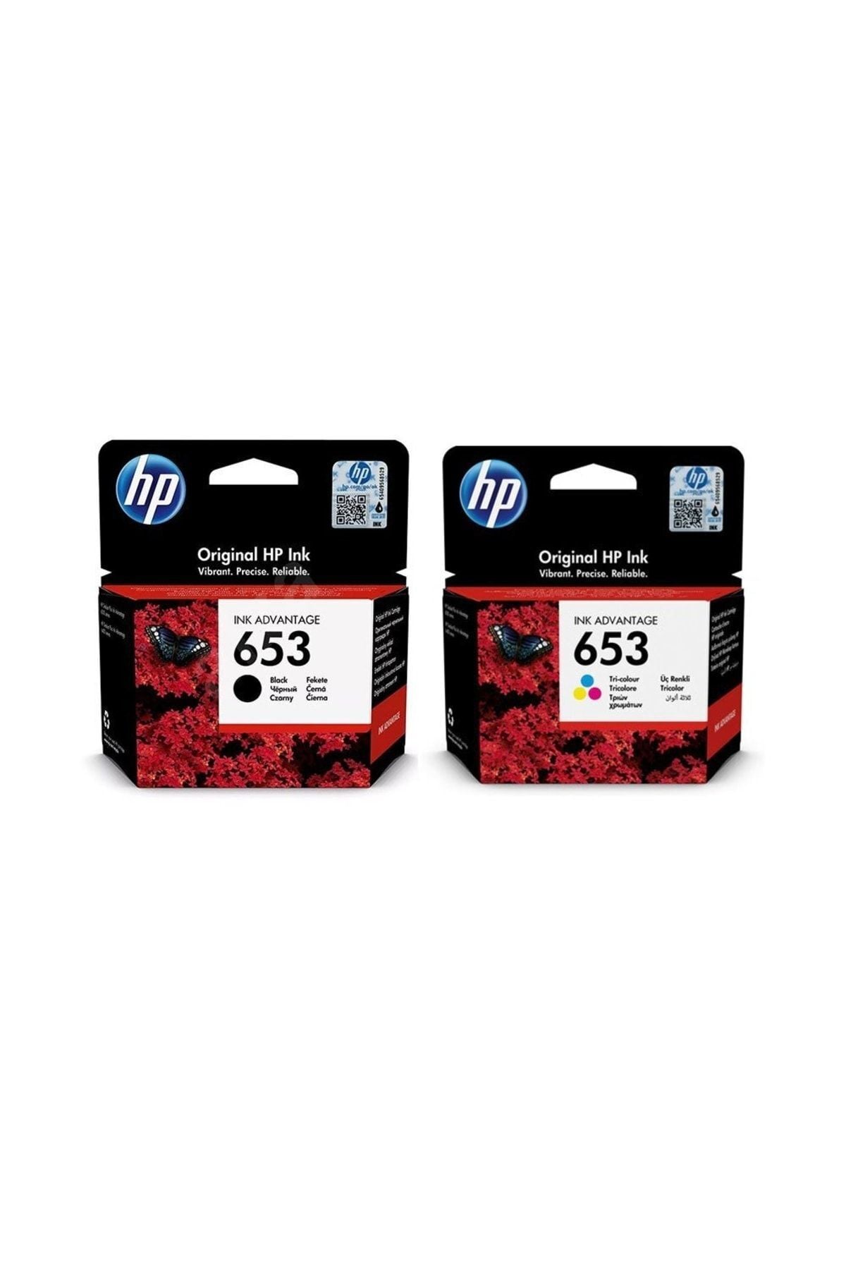 HP (653) Siyah ve Renkli Mürekkep Kartuş 3YM74AE ve 3YM75AE