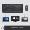Logitech Signature MK650 Multi-Device Bolt Alıcılı Bluetooth Kablosuz Klavye ve Mouse Seti Türkçe Q - Siyah