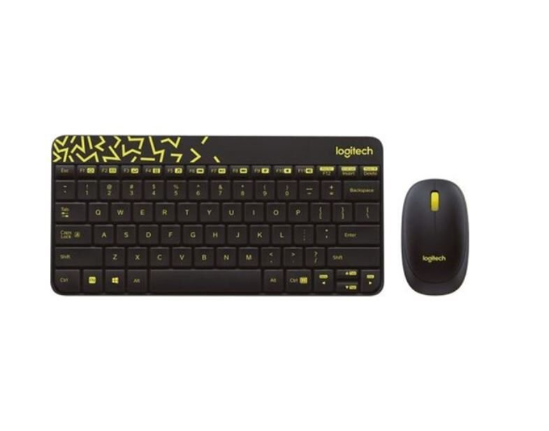 Logitech MK240 Kablosuz Türkçe Q Klavye Mouse Set Sarı/Siyah 920-008215