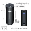 Ultimate Ears BOOM 4 Taşınabilir Su Geçirmez Bluetooth Hoparlör, 360 Derece, 15 Saatlik Pil Ömürlü - Siyah