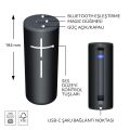 Ultimate Ears BOOM 4 Taşınabilir Su Geçirmez Bluetooth Hoparlör, 360 Derece, 15 Saatlik Pil Ömürlü - Siyah