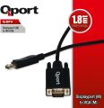 Qport Q-DPV Display Port To VGA 1.8 Mt Çevirici Dönüştürücü Kablo