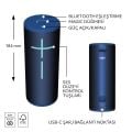 Ultimate Ears BOOM 4 Taşınabilir Su Geçirmez Bluetooth Hoparlör, 360 Derece, 15 Saatlik Pil Ömürlü - Mavi